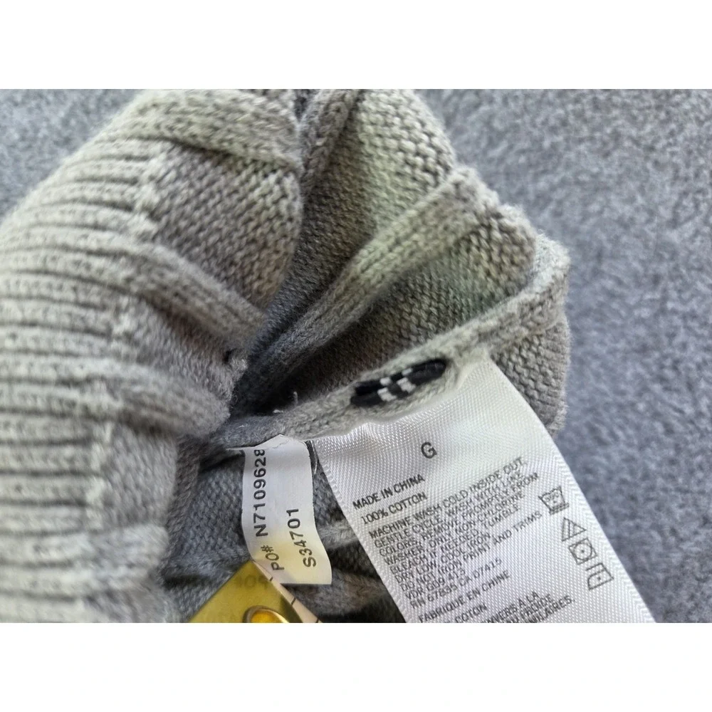 Nautica Men's L Gray Chunk Cable Knit  Preppy Grandpacore Gray Vintage